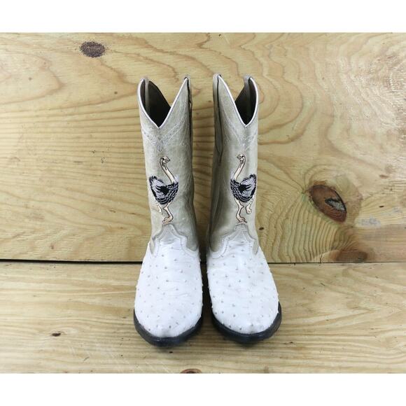 Joe Boots by Arles Mens 8 Multicolor Leather Ostrich Print Western JB901 Cowboy - Picture 3 of 11